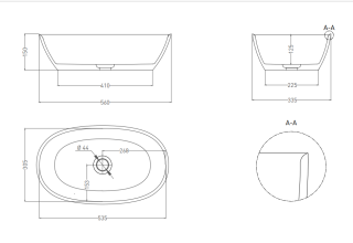 Накладная раковина Salini Sofia S-Stone 1101206SMRH 56см RAL снаружи